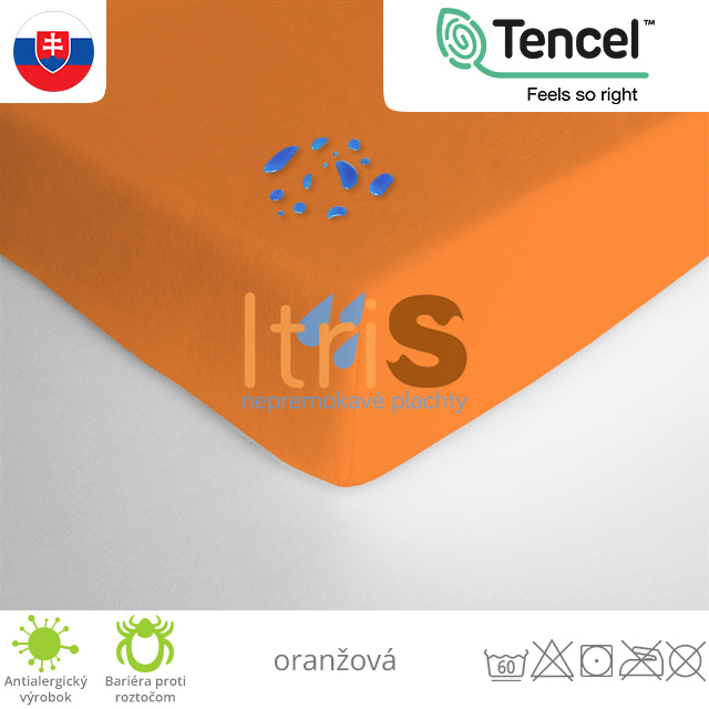 Nepremokavá plachta napínacia s PU záterom - TENCEL®, oranžová Nepremokavá plachta napínacia s PU záterom - TENCEL®, oranžová