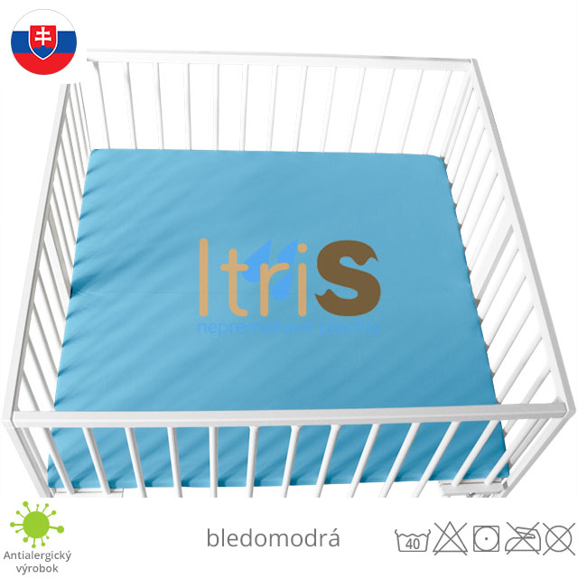 Bledomodrá jersey napínacia plachta do ohrádky - klasická (premokavá) 100% bavlna Bledomodrá jersey napínacia plachta do ohrádky - klasická (premokavá) 100% bavlna
