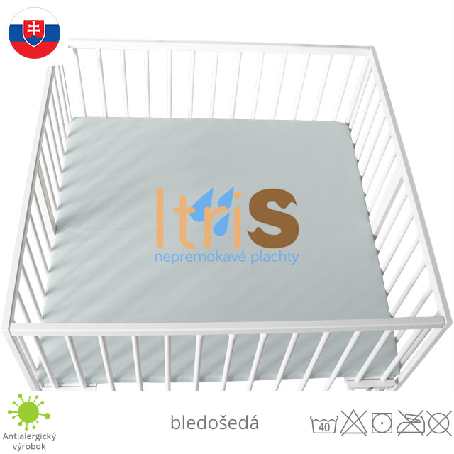 Bledošedá jersey napínacia plachta do ohrádky - klasická (premokavá) 100% bavlna Bledošedá jersey napínacia plachta do ohrádky - klasická (premokavá) 100% bavlna