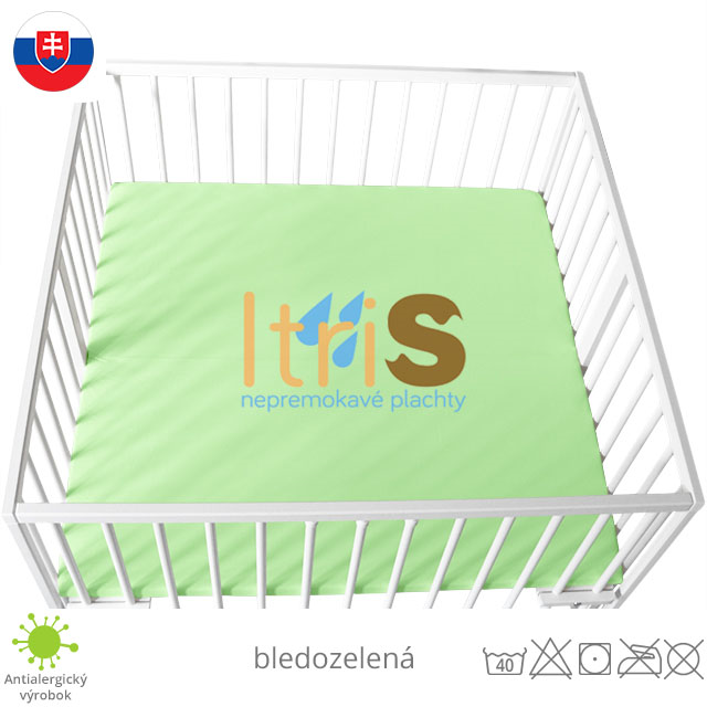 Bledozelená jersey napínacia plachta do ohrádky - klasická (premokavá) 100% bavlna Bledozelená jersey napínacia plachta do ohrádky - klasická (premokavá) 100% bavlna