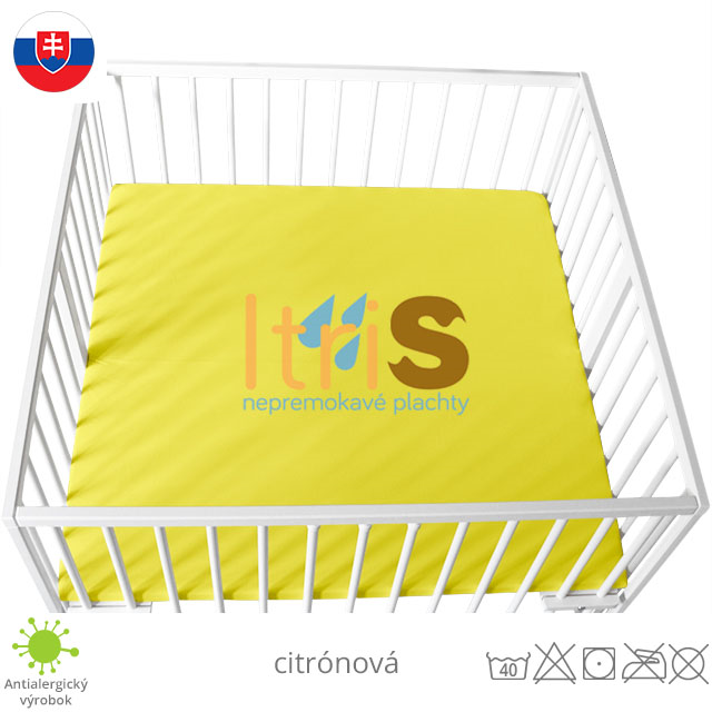 Citrónová jersey napínacia plachta do ohrádky - klasická (premokavá) 100% bavlna Citrónová jersey napínacia plachta do ohrádky - klasická (premokavá) 100% bavlna