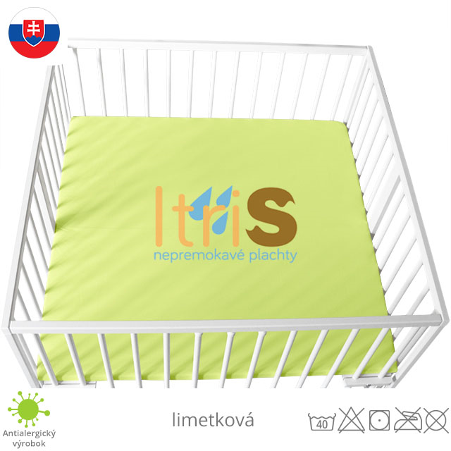 Limetková jersey napínacia plachta do ohrádky - klasická (premokavá) 100% bavlna Limetková jersey napínacia plachta do ohrádky - klasická (premokavá) 100% bavlna