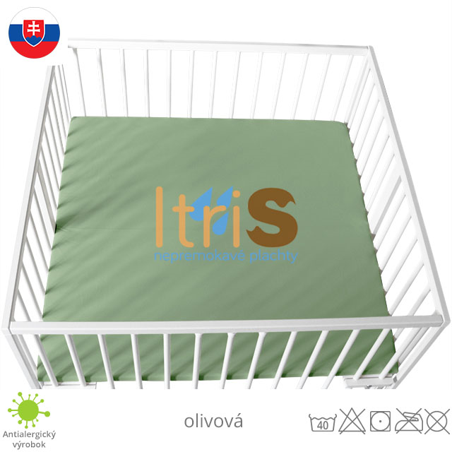 Olivová jersey napínacia plachta do ohrádky - klasická (premokavá) 100% bavlna Olivová jersey napínacia plachta do ohrádky - klasická (premokavá) 100% bavlna