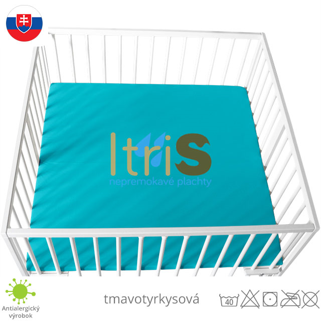 Tmavotyrkysová jersey napínacia plachta do ohrádky - klasická (premokavá) 100% bavlna Tmavotyrkysová jersey napínacia plachta do ohrádky - klasická (premokavá) 100% bavlna