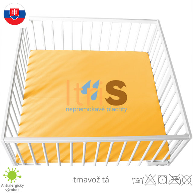 Tmavožltá jersey napínacia plachta do ohrádky - klasická (premokavá) 100% bavlna Tmavožltá jersey napínacia plachta do ohrádky - klasická (premokavá) 100% bavlna