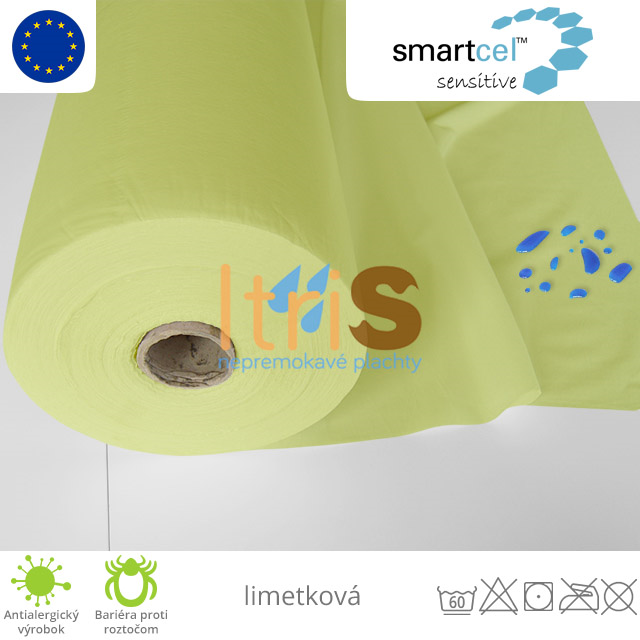 Nepremokavá metráž s PU záterom - Smartcel, limetková