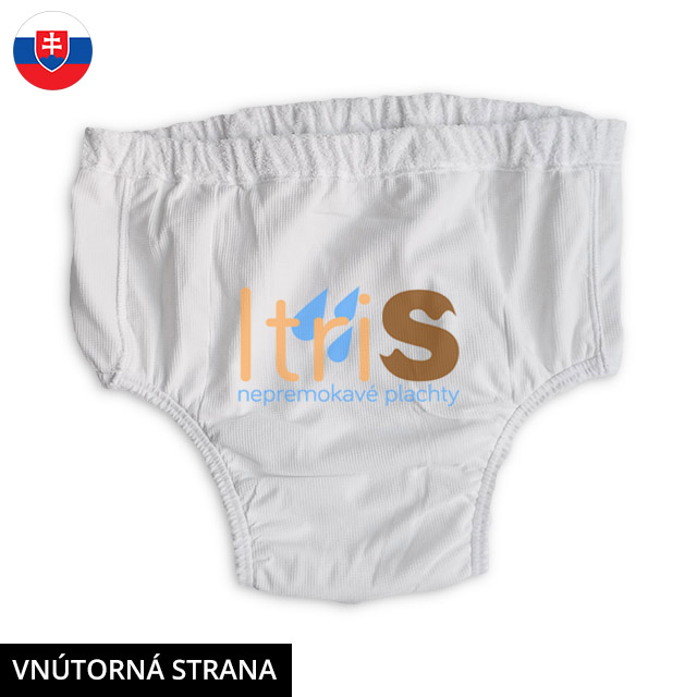 Nepremokavé froté navliekacie plienkové nohavičky pre dospelých z vnútornej strany Nepremokavé froté navliekacie plienkové nohavičky pre dospelých z vnútornej strany