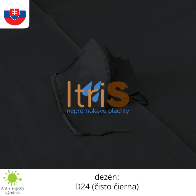 Ochranné bavlnené dvojvrstvové rúško - D24 (čisto čierna) Ochranné bavlnené dvojvrstvové rúško - D24 (čisto čierna)