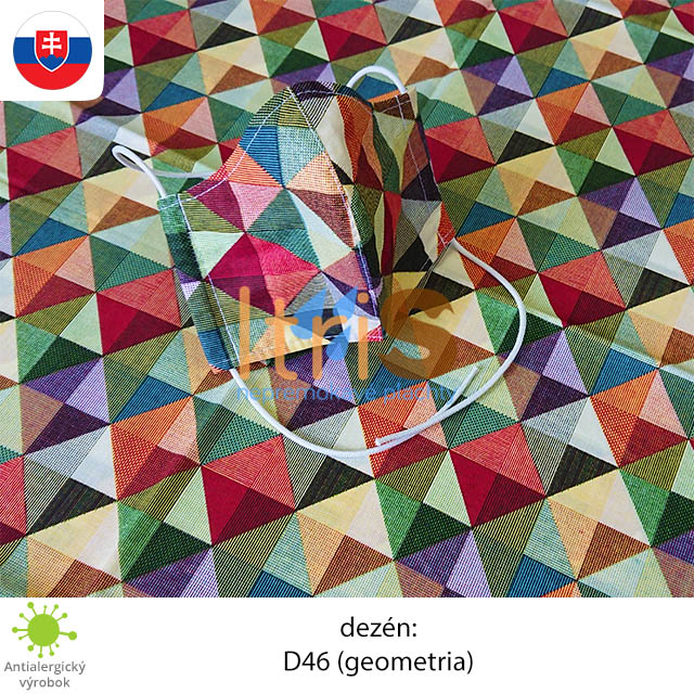 Ochranné bavlnené dvojvrstvové rúško - D46 (Geometria) Ochranné bavlnené dvojvrstvové rúško - D46 (Geometria)