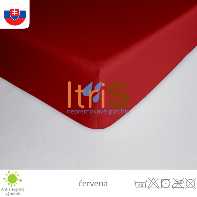 Červená jersey napínacia plachta na mieru zákazníka - klasická (premokavá) 100% bavlna Červená jersey napínacia plachta na mieru zákazníka - klasická (premokavá) 100% bavlna