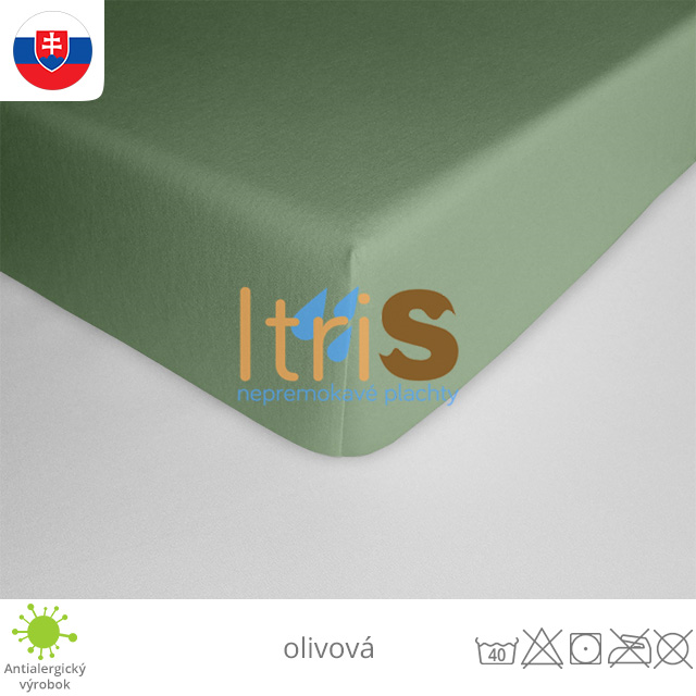Olivová jersey napínacia plachta na mieru zákazníka - klasická (premokavá) 100% bavlna Olivová jersey napínacia plachta na mieru zákazníka - klasická (premokavá) 100% bavlna
