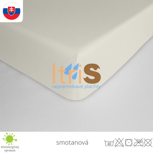 Smotanová jersey napínacia plachta na mieru zákazníka - klasická (premokavá) 100% bavlna Smotanová jersey napínacia plachta na mieru zákazníka - klasická (premokavá) 100% bavlna