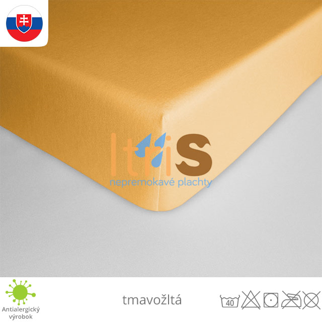 Tmavožltá jersey napínacia plachta na mieru zákazníka - klasická (premokavá) 100% bavlna Tmavožltá jersey napínacia plachta na mieru zákazníka - klasická (premokavá) 100% bavlna