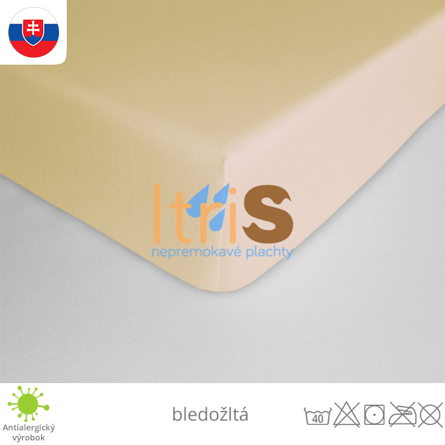 Bledožltá jersey napínacia plachta na mieru zákazníka - klasická (premokavá) 100% bavlna Bledožltá jersey napínacia plachta na mieru zákazníka - klasická (premokavá) 100% bavlna
