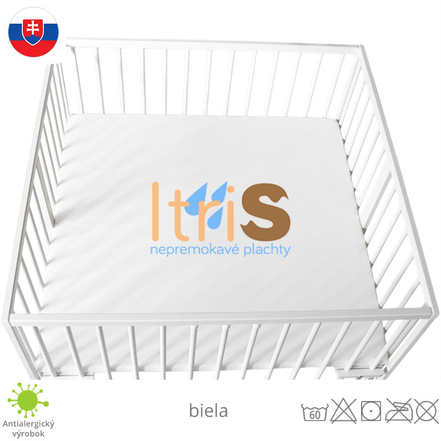 Biela jersey napínacia plachta do ohrádky - klasická (premokavá) 100% bavlna Biela jersey napínacia plachta do ohrádky - klasická (premokavá) 100% bavlna