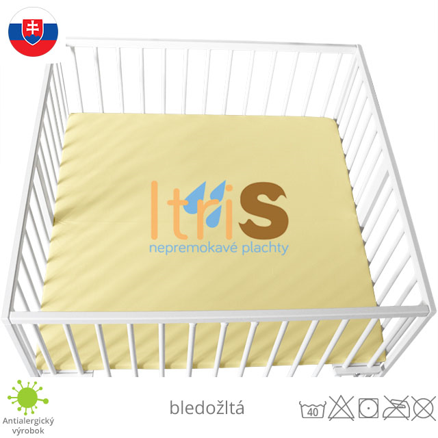 Bledožltá jersey napínacia plachta do ohrádky - klasická (premokavá) 100% bavlna Bledožltá jersey napínacia plachta do ohrádky - klasická (premokavá) 100% bavlna
