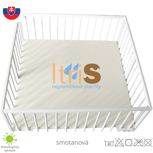 Smotanová jersey napínacia plachta do ohrádky - klasická (premokavá) 100% bavlna Smotanová jersey napínacia plachta do ohrádky - klasická (premokavá) 100% bavlna