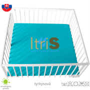 Tyrkysová jersey napínacia plachta do ohrádky - klasická (premokavá) 100% bavlna
