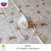 Ochranné bavlnené dvojvrstvové rúško - D13 (šedá s mačičkami)