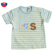 Detské tričko s krátkym rukávom pruhované modré
