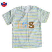 Detské tričko s krátkym rukávom pruhy modro-žlté